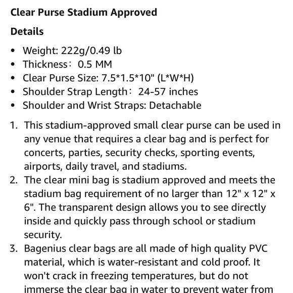 BAGENIUS Pink Stadium Approved Clear Purse NWT - Picture 10 of 10